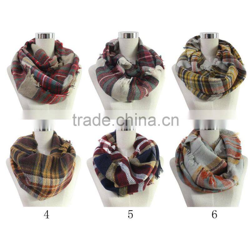 hot selling 2015 brand name tartan plaid oversize viscose fashion scarf, lady scarf