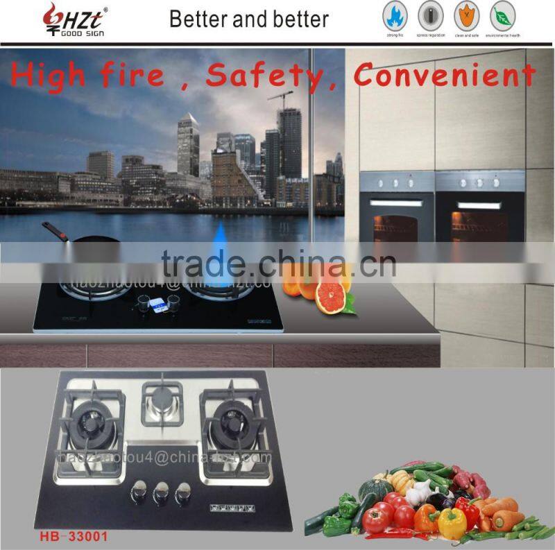 Morden Style brass burner corner 3 burner gas hob