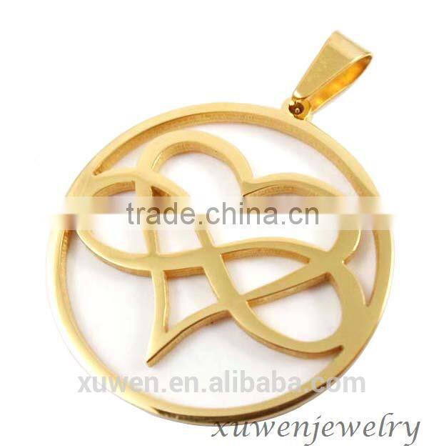 customized laser cut stainless steel gold plated pendant