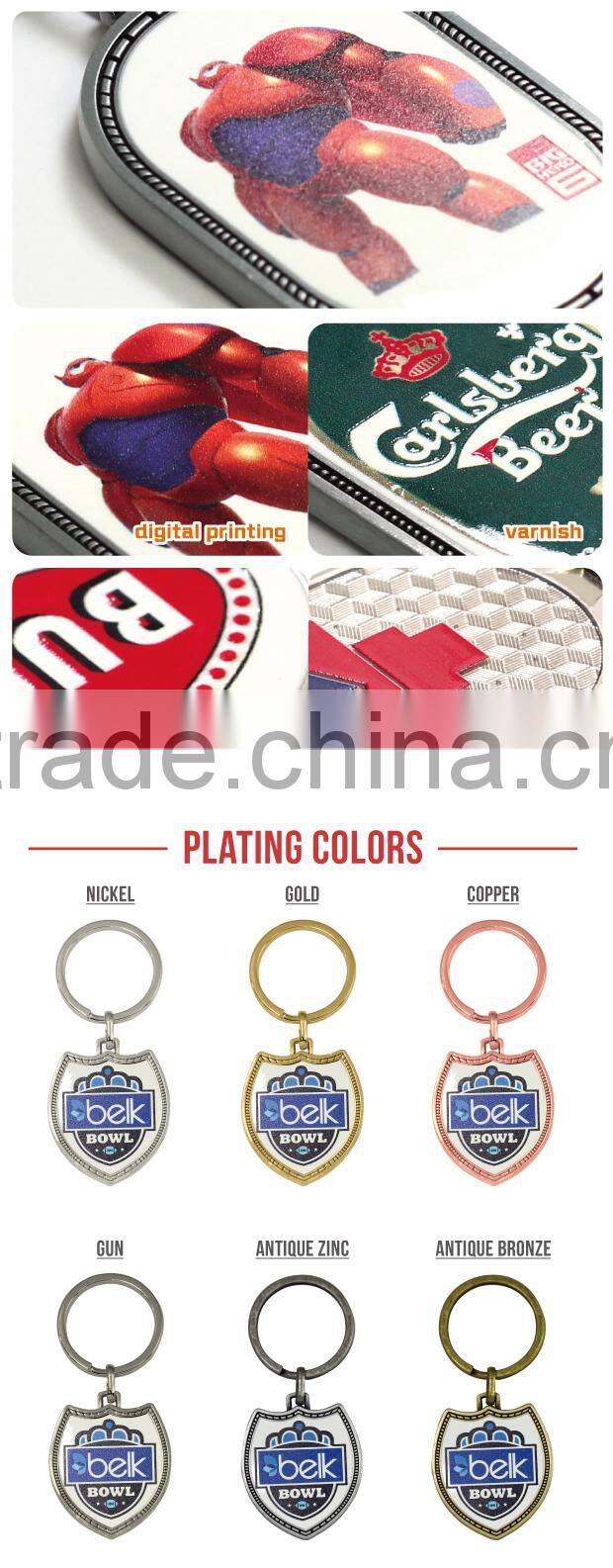 Popular custom logo american football printing keychain