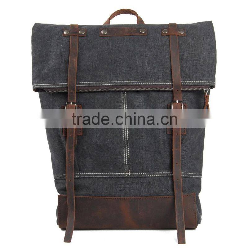 Trendy eminent waxed canvas 15inch laptop travel backpack laptop rucksack wholesale laptop backpack bag from guangzhou supplier