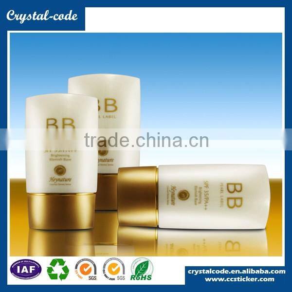 Plastic shampoo bottle label roll,packaging cosmetic label