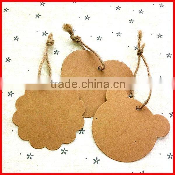 Customized Printed Kraft Paper Hangtag For Garment With Rope