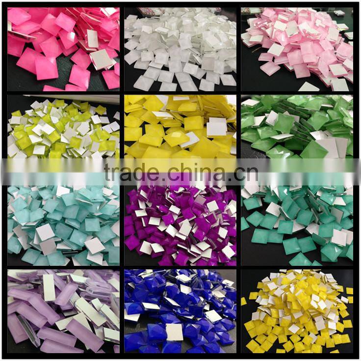 new arrival beautiful honey rose color rectangle shape glass cut decorative stone