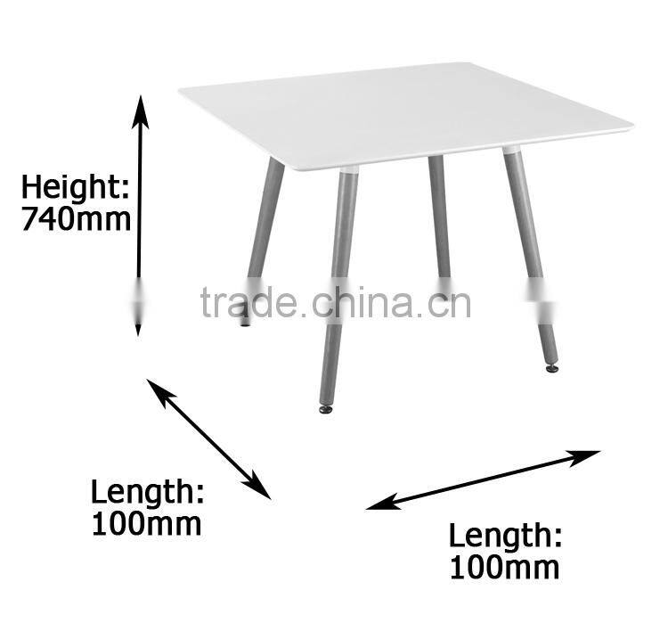 Wood MDF square table with wood legs