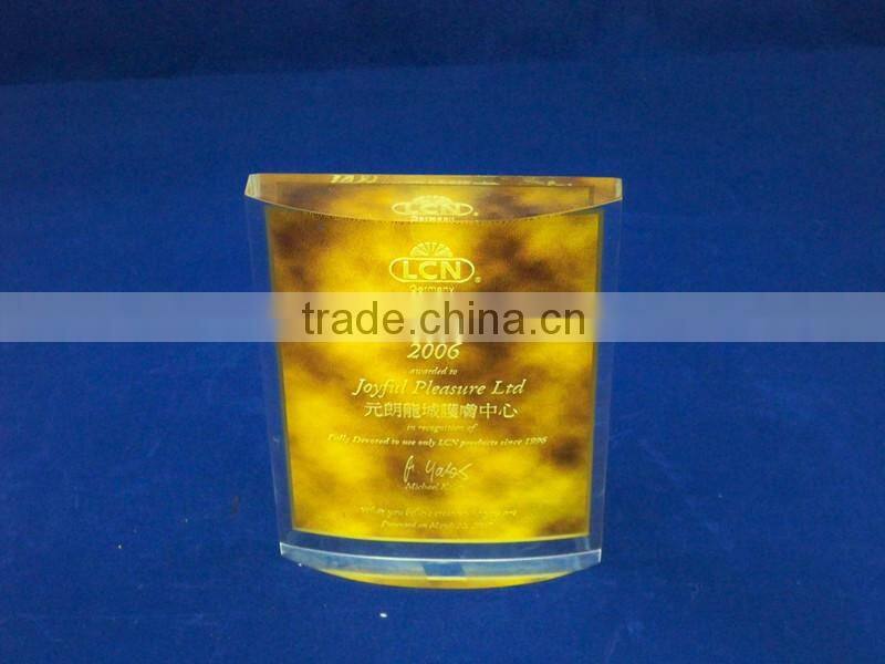 2015 new design acrylic awards and trophies/ acrylic trophy