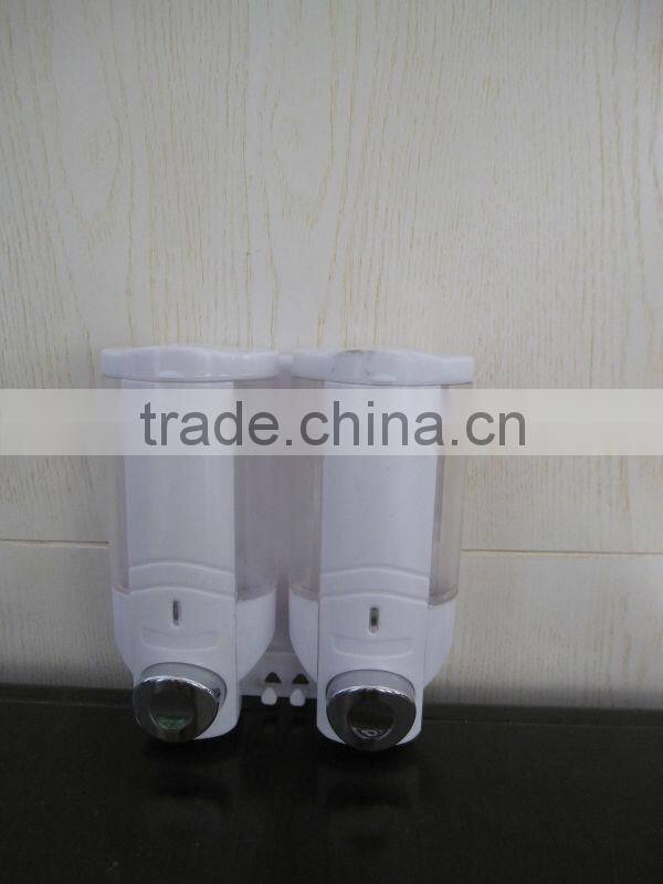 Double PS+PP Plastic Liquid Soap Dispenser 380ml*2