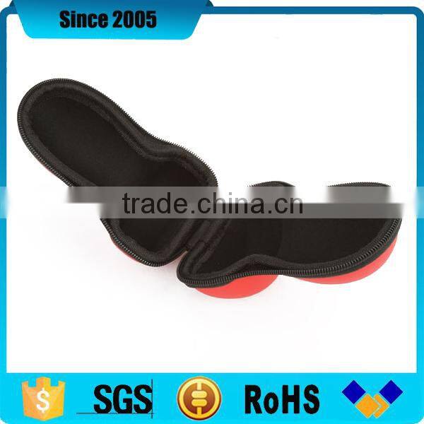 custom shape red pu leather eva travel zipper case