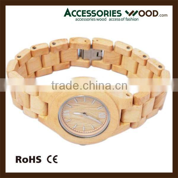 Cheap all wood wooden wrist watch for man and women