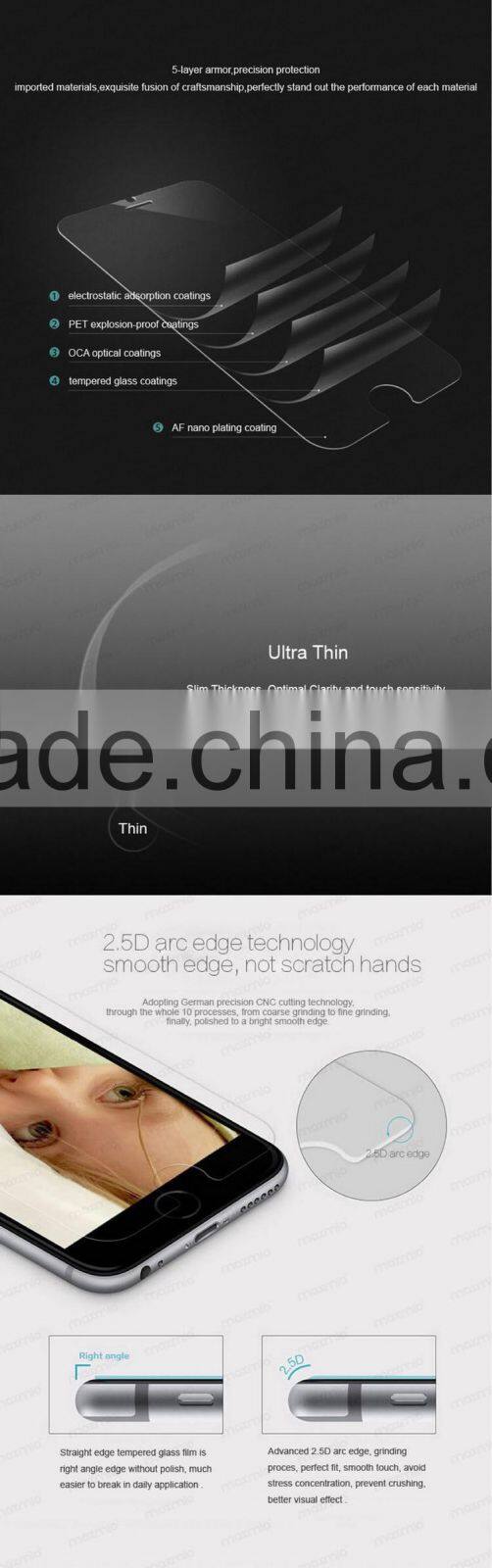 factory price wholesale 9h tempered glass smart touch screen protector for iphone 6 plus