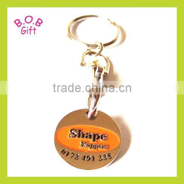 Trolley coin keychain or trolley coin keyring