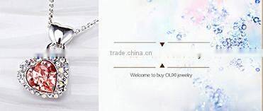 OUXI Korean style red crystal and zircon flower rhinestone brooch 60079