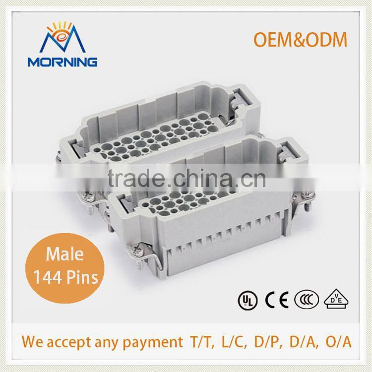 HDD-144, A Full Set weidmuller Crimp Terminal Copper Alloy Side Entry 144 Pins waterproof heavy duty industrial connector