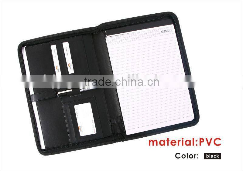 Good Quality 33*25cm with Calculator Black/Brown Color PVC Agenda/Note Book.