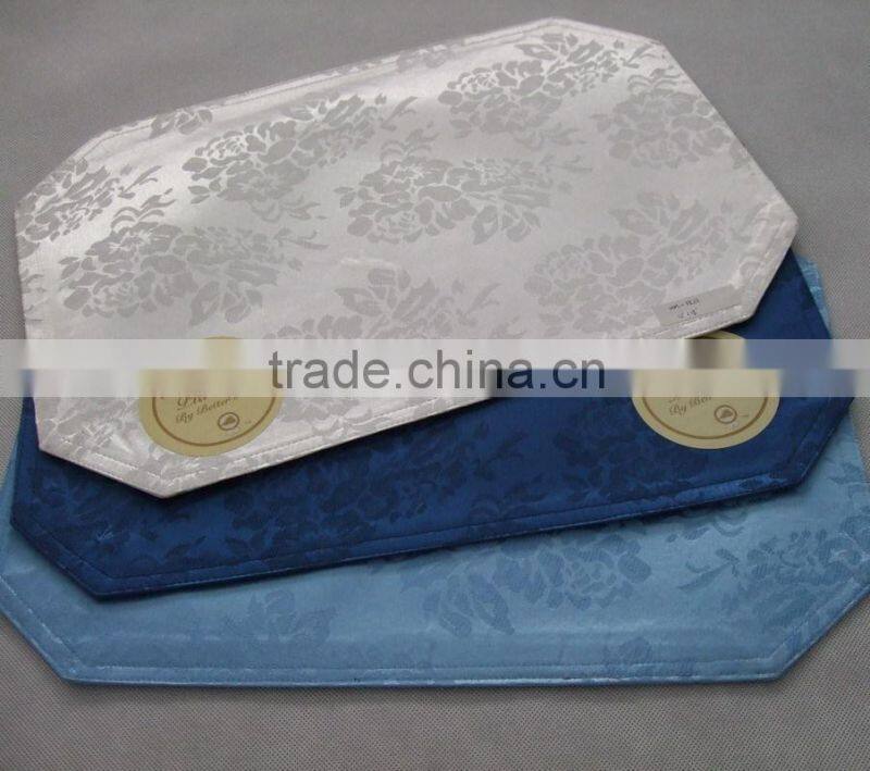 jacquard table mat christmas green placemat 100% polyester mat line