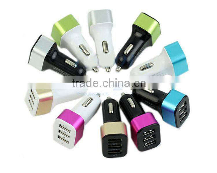 Wholesale mini portable wireless custom 3 port usb quick chargr car charger mp3 player CE ROSH