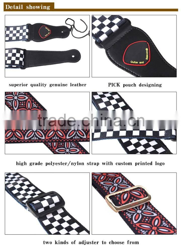 Factory OEM Custom Leather Guitar Strap