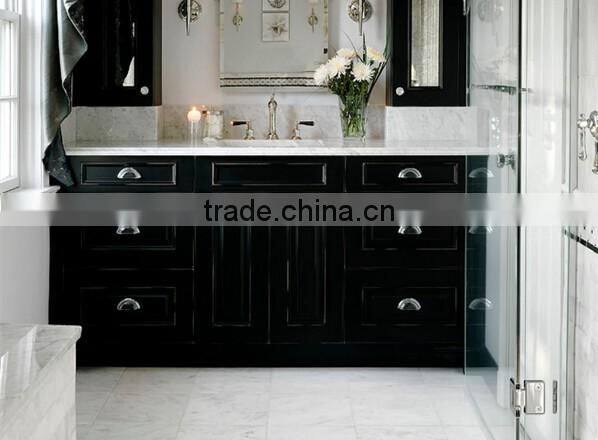 Modular European style wood rotating bathroom mirror cabinet