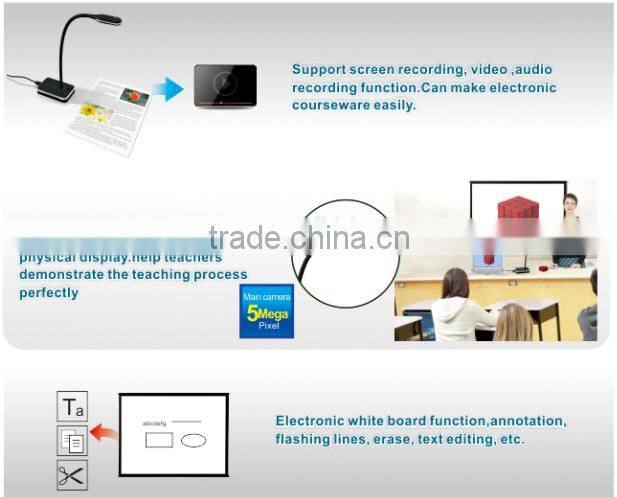 Flexible arm / gooseneck design Document Camera High Definition Portable Interactive CMOS Sensor With FCC CE RoHS