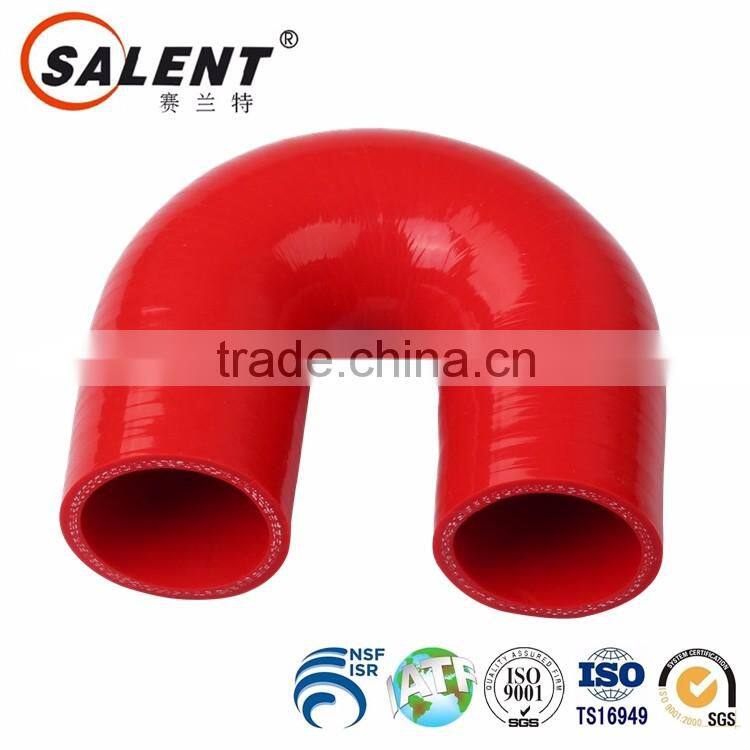Red 1'' 25mm 180 degree Elbow Silicone Hose Pipe 102mm U shape Coupler Turbo