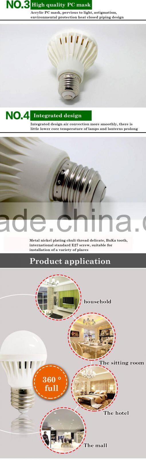 5w LED lamp bulb 7w plastic led bulb raw material with E27