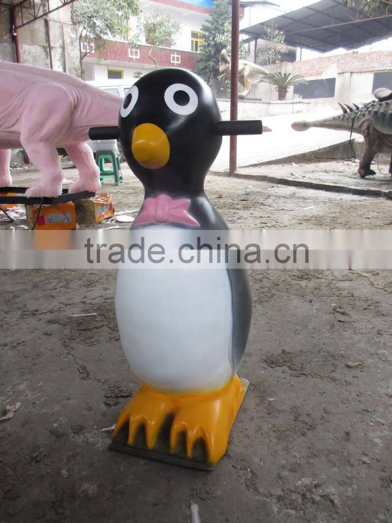 Fiberglass penguin skating aid for skiing park