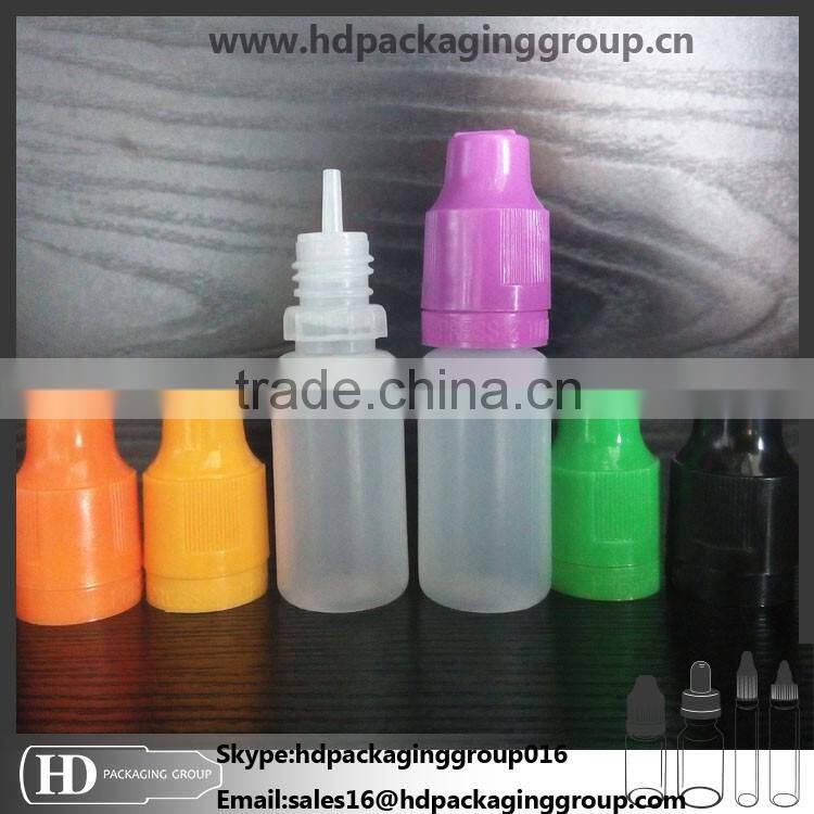 10ml 30ml e liquid pe plastic dropper bottle with childproof and tamper evident cap