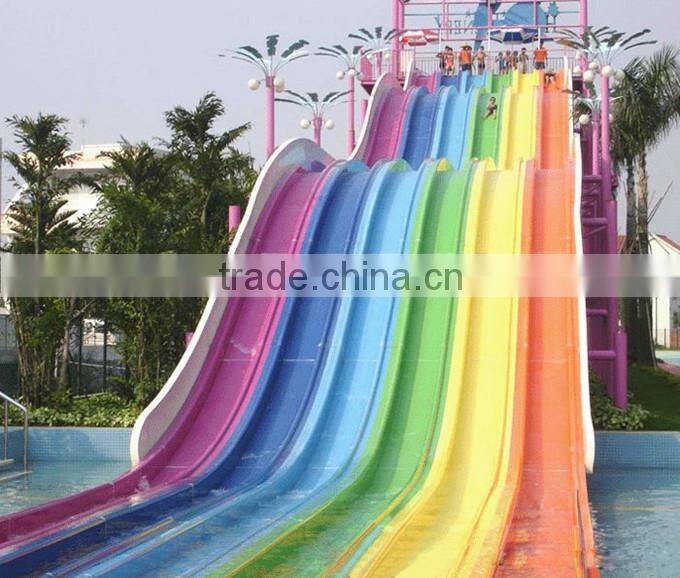 Large colorful fiberglass water slides water park riders for water park equipment