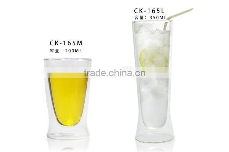 Double layer glass cup