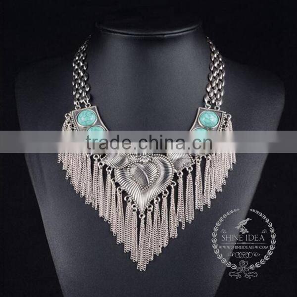 high quality vintage style chunky statement necklace tin alloy fashion women pendant necklace 6390137