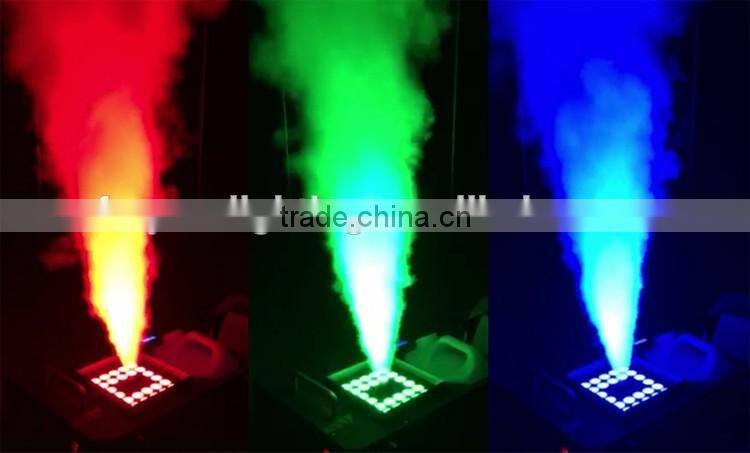 Geyser RGB DMX512 Wireless Remote 3in1 RGB 24*3w Upward Spraying Pyro Vertical Column Fogger Machine 1500w LED Smoke Machine