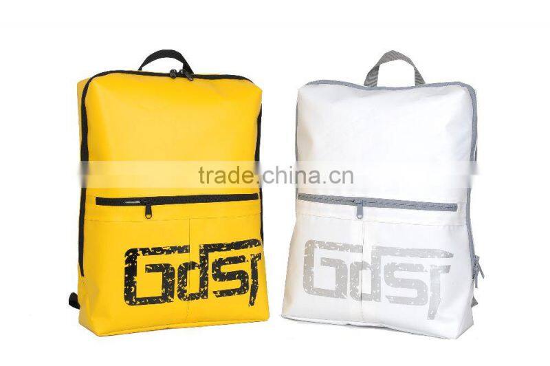 Custom Logo PVC Bag with Zipper Pocket Outdoor Tarpaulin Backpack