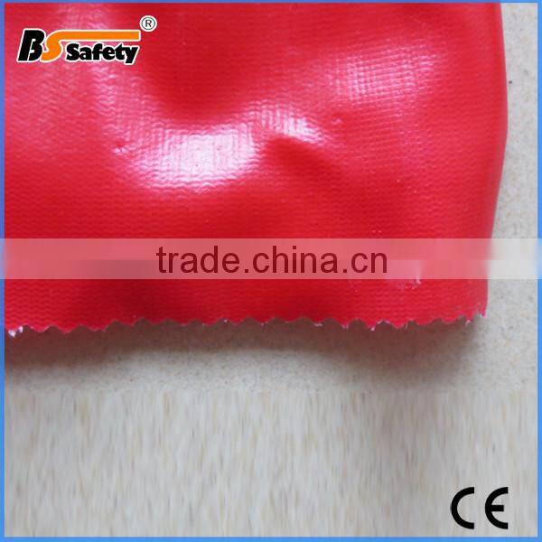 BSSAFETY oil resistant red pvc gloves from gaomi china