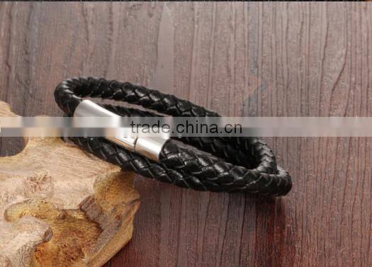 Best Selling Christmas Gifts 2016 Wrap genuine leather Bracelet men