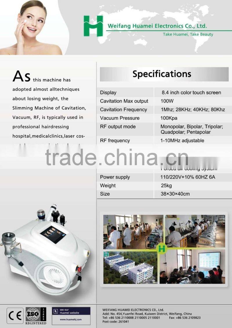 Professional 3 in 1 RF+Cavitation+Vacuum multifunctional salon facial beauty machine