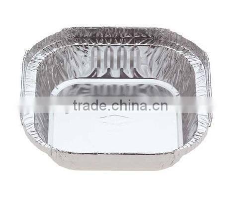 Shallow Square single serve food tray 300ml /disposable aluminium foil container for food