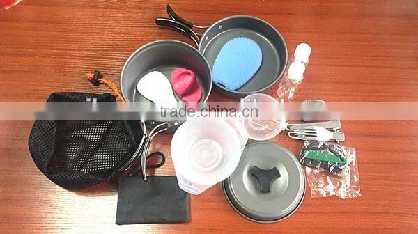 2017 New Camping Cookware Set/Outdoor Cookware Pot/Cooking Set/For 1-2 person