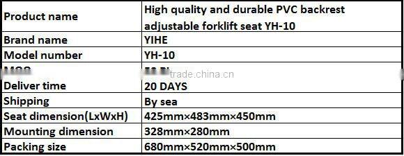 China High Quality Forklift Seat Competitive Price Tractor Seat Best Service Seat Factory