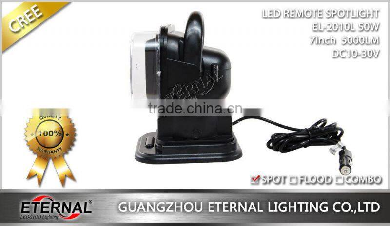 50W high power wireless remote spotlight search lamp for marine boat 4x4 off-road truck emergency vehicles
