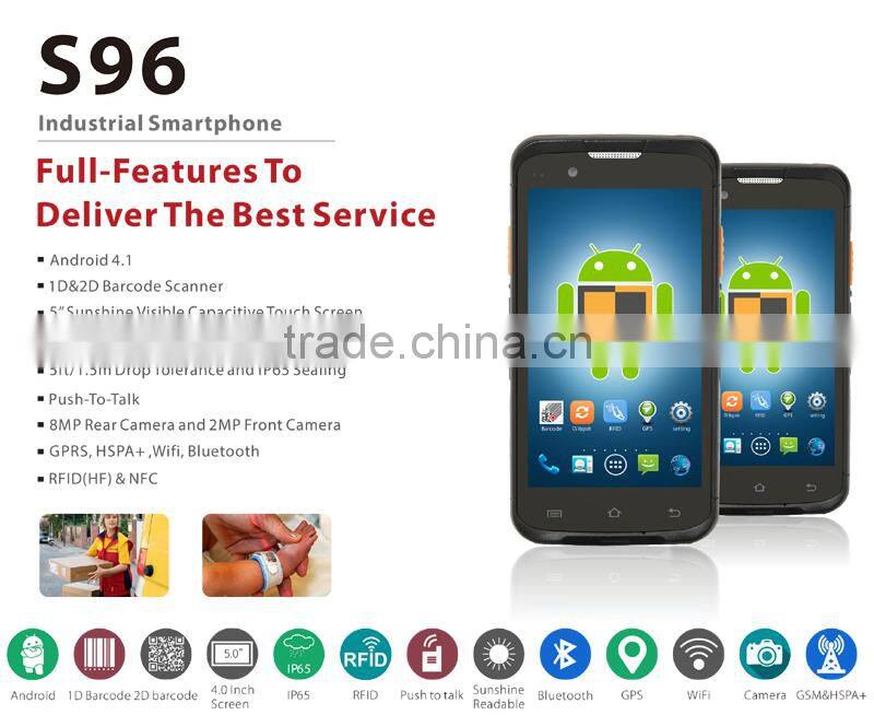 4G touch screen handheld pda barcode scanner