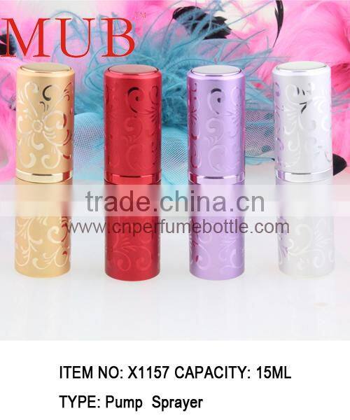 2014 Hot sale In Stock bottle aluminium perfume bottle atomizer