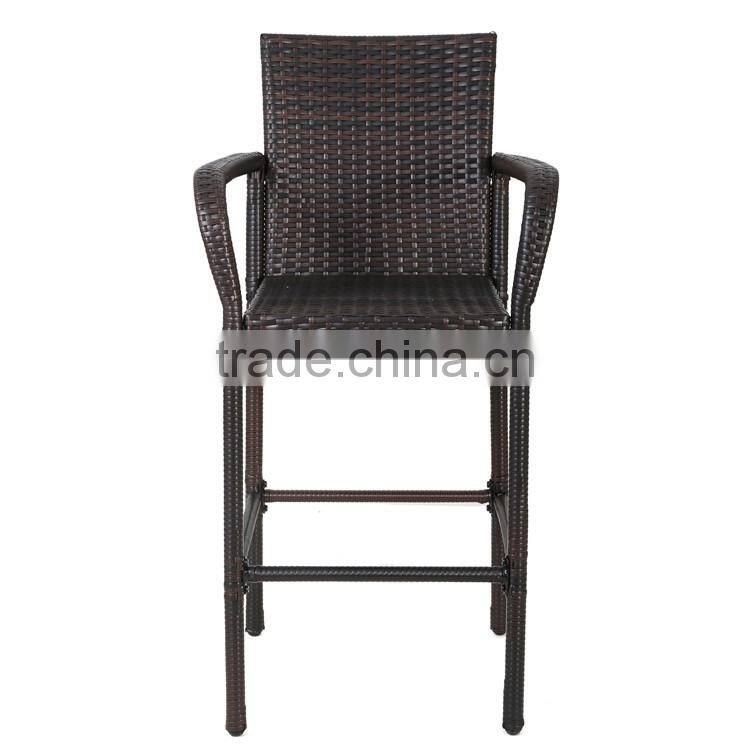 Outdoor bar and lounge furniture wickerwork armrest bar stools china