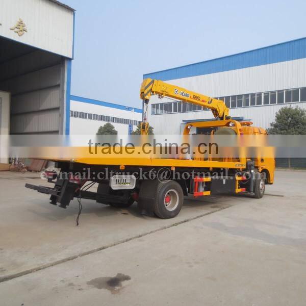 DONGFENG CABSTAR 4*2 Flatbed Wrecker with crane 4 ton