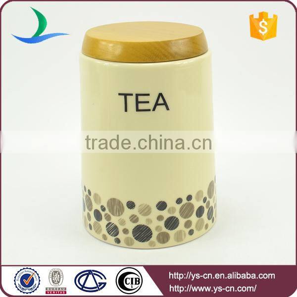 Wooden lid storage jars with tiny dots factory wholesale