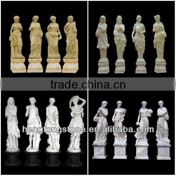 Colorful Marble Garden Four Season Woman Statues