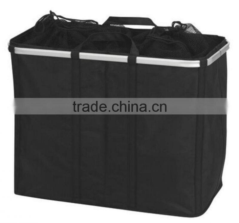 Store More Aluminum Frame Rectangle Foldable Laundry Hamper with Mesh Lid