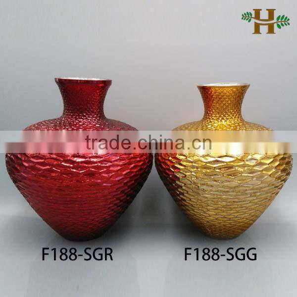 Gold Color Handicraft Christmas Decoration Glass Vases