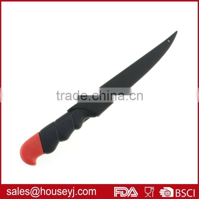 Plastic handle fish fillet knife with plastic case kitchen knife