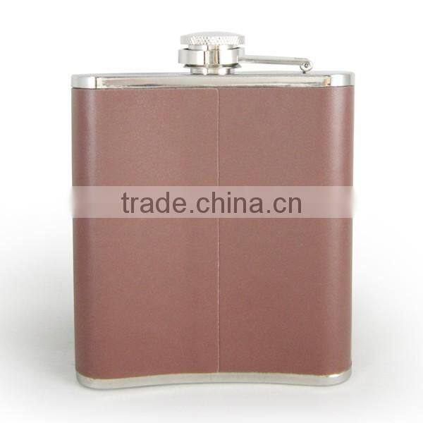 2016 New leather wine bottle, 304 Hip flask stainless steel hip flask