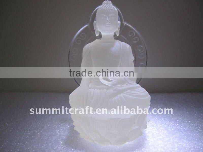 Clear polyresin sitting buddha figurines